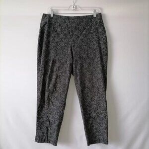 Ellen Tracy Women Black Regular Fit Printed Peg Trousers Pants Plus Size 1X